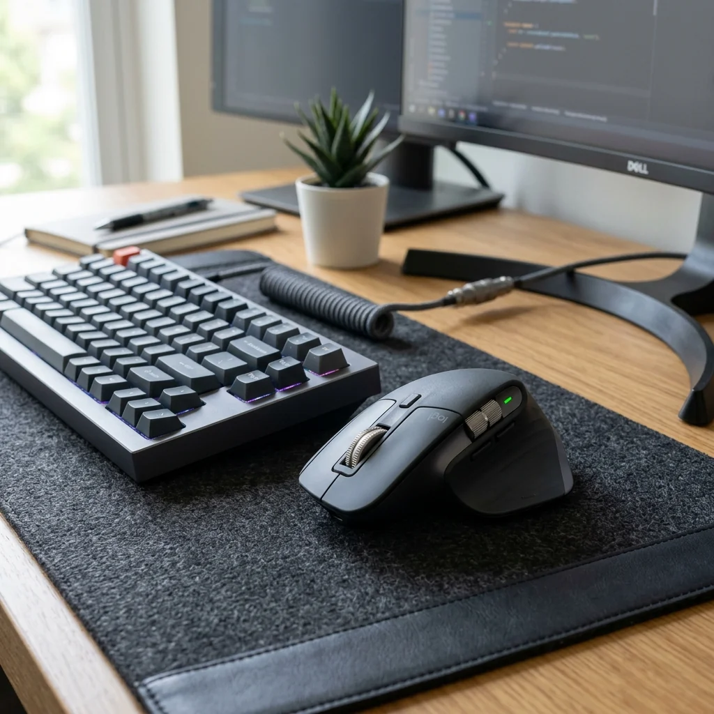 Vertical ergonomic wireless mouse with 57 degree handshake angle